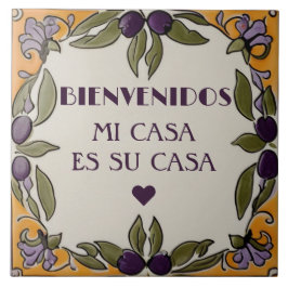 Bienvenidos Mi Casa Es Su Casa Black Olive Welcome Tegeltje