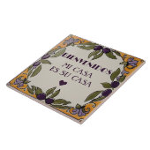 Bienvenidos Mi Casa Es Su Casa Black Olive Welcome Tegeltje (Zijkant)