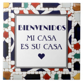 Bienvenidos Mi Casa Es Su Casa Faux Mosaic Welcome Tegeltje