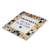 Bienvenidos Mi Casa Es Su Casa Gaudish faux Mosaic Tegeltje (Zijkant)