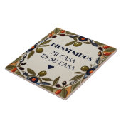 Bienvenidos Mi Casa Es Su Casa Green Olive Welcome Tegeltje (Zijkant)