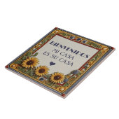 Bienvenidos Mi Casa Es Su Casa Sunflower Sign Tegeltje (Zijkant)