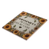 Bienvenidos Mi Casa Es Su Casa Sunflower Welcome Tegeltje (Zijkant)