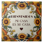 Bienvenidos Mi Casa Es Su Casa Sunflowers Floral Tegeltje (Voorkant)