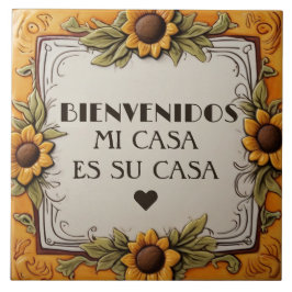 Bienvenidos Mi Casa Es Su Casa Yellow Sunflower Tegeltje