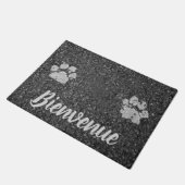 Bienvenue Asphalt Kijk met verfdrukken Deurmat (Schuin)