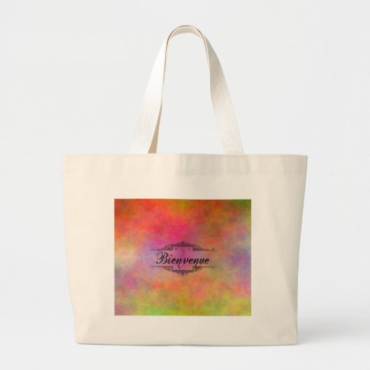 Bienvenue Colorful Grote Tote Bag (Voorkant)