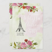 Bienvenue Frankrijk Waterverf bruiloft Kaart (Voorkant / Achterkant)