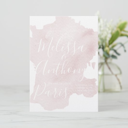 Bienvenue Frankrijk Waterverf Destination Wedding Kaart (Staand voorkant)