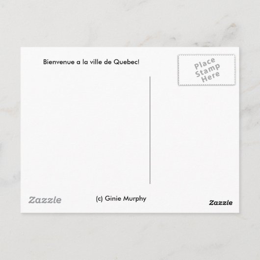 Bienvenue La Ville DE Quebec! Briefkaart (Achterkant)