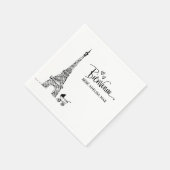 Bienvenue Paris Doodle Sketch Baby shower Servet (Hoek)