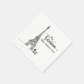 Bienvenue Paris Doodle Sketch Baby shower Servetten (Hoek)