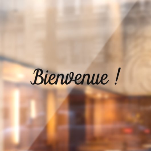 Bienvenue sticker autocollant adhésif de vitrines (Vel 2)