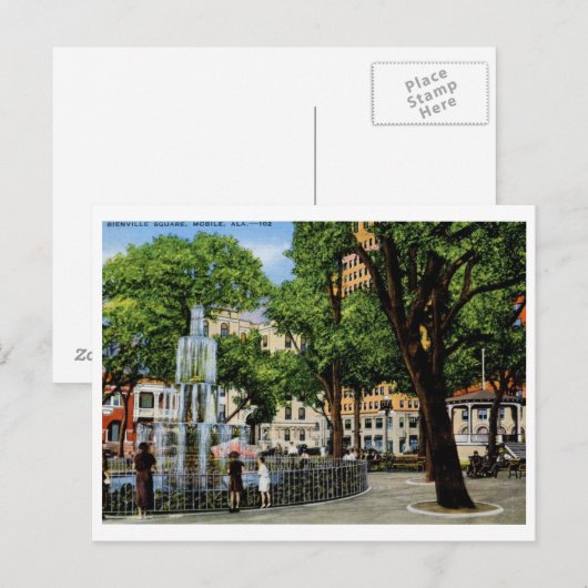 Bienville Sq., Mobile, AL  Briefkaart (Voorkant / Achterkant)