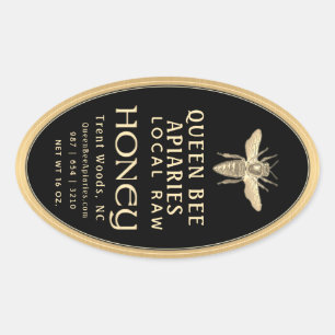  bier 16 oz Queenline Jar Honey Label Gold