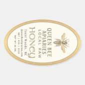 bier 32 oz Queenline Jar Honey Label Gold (Voorkant)