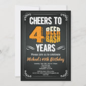 Bier 40e verjaardag krijtbord man bar feest kaart (Voorkant)