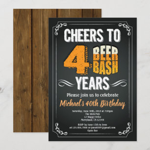 Bier 40e verjaardag krijtbord man bar feest kaart