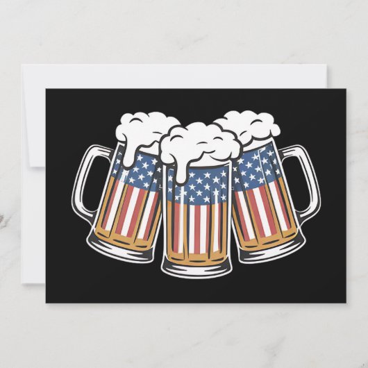 Bier 4 juli Amerikaanse vlag Amerikaanse retro Kaart (Voorkant)