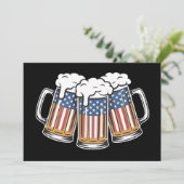 Bier 4 juli Amerikaanse vlag Amerikaanse retro Kaart (Staand voorkant)