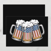 Bier 4 juli Amerikaanse vlag Amerikaanse retro Kaart (Voorkant / Achterkant)