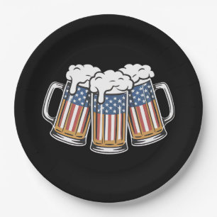 Bier 4 juli Amerikaanse vlag US Vintage Retro Papieren Bordje