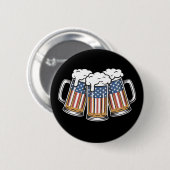 Bier 4 juli Amerikaanse vlag VS Ouderwets Retro Ronde Button 5,7 Cm (Voorkant /achterkant)