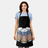 Bier 4 juli Amerikaanse vlag VS Ouderwetse Retro Schort (Gedragen)
