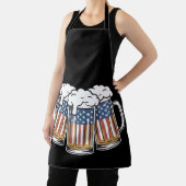 Bier 4 juli Amerikaanse vlag VS Ouderwetse Retro Schort (Insitu)
