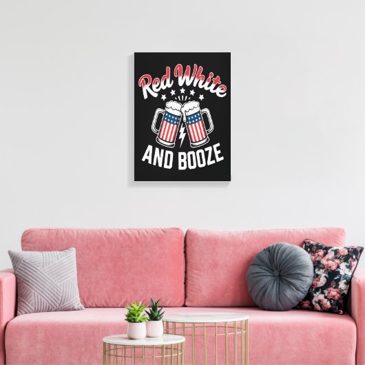 Bier 4 juli, Patriottisch Feest Canvas Afdruk (Insitu (Woonkamer))