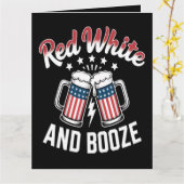 Bier 4 juli , Patriottisch Feest Kaart (Gele Bloem)