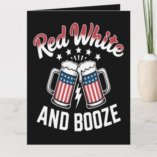 Bier 4 juli , Patriottisch Feest Kaart (Voorkant)