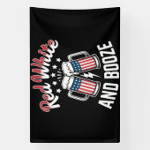 Bier 4 juli , Patriottisch Feest Spandoek (Verticaal)