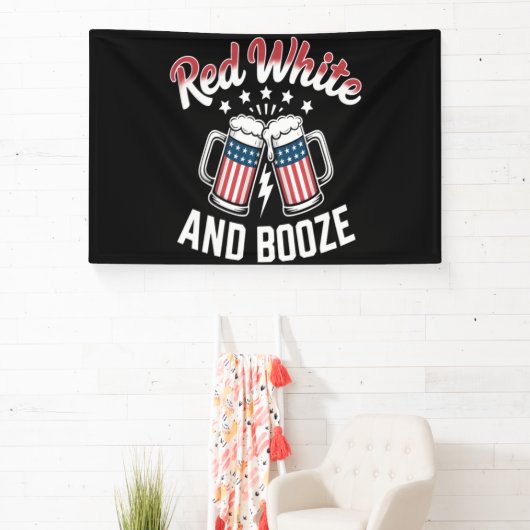Bier 4 juli , Patriottisch Feest Spandoek (Insitu)