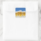 bier 6 vierkante sticker (Tas)