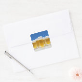 bier 6 vierkante sticker (Envelop)