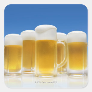 bier 6 vierkante sticker
