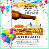 Bier Achtertuin Barbecue Verjaardagsfeest Kaart