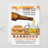 Bier Achtertuin Barbecue Verjaardagsfeest Kaart (Voorkant)