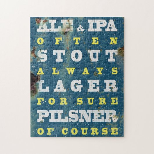 Bier Altijd. Oude bierposter. Bier Legpuzzel (Verticaal)