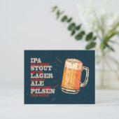 Bier altijd.  poster. bier briefkaart (Staand voorkant)