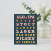 Bier altijd. poster. bier briefkaart (Staand voorkant)
