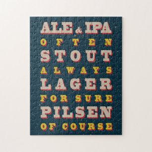 Bier altijd. poster. bier legpuzzel
