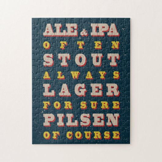 Bier altijd. poster. bier legpuzzel (Verticaal)