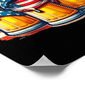 Bier American Flag 4 juli Mannen Vrouwen Drink Poster (Hoek)