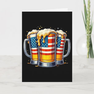 Bier Amerikaanse Vlag 4 juli Mannen Vrouwen Drinke Kaart