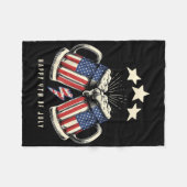 Bier Amerikaanse Vlag 4 juli Mannen Vrouwen Merica Fleece Deken (Voorkant (Horizontaal))