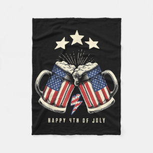 Bier Amerikaanse Vlag 4 juli Mannen Vrouwen Merica Fleece Deken