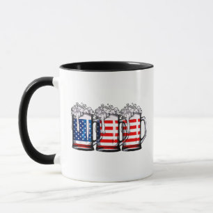 Bier Amerikaanse Vlag 4 juli Mannen Vrouwen Merica Mok