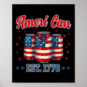 Bier Amerikaanse Vlag 4 juli Mannen Vrouwen Merica Poster